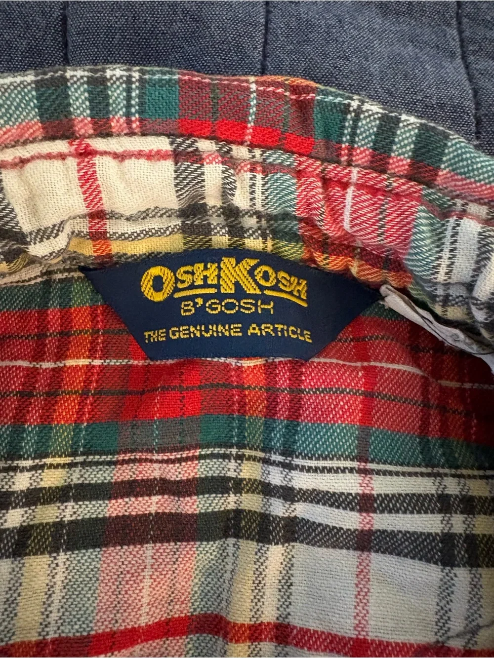 OshKosh B'gosh VTG Fall Holiday Plaid Western Pearl Snap Button-Down Shirt, 2